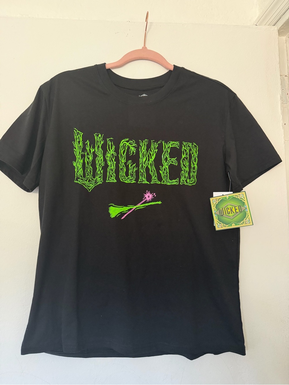 Universal Wicked Logo Tee in Black with White Print